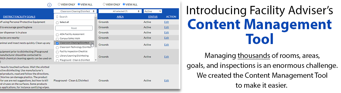 FA Content Management Tool Heading